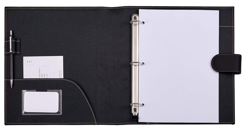 It's Academic Executive Faux Leather Portfolio Folder, Black - Image 4